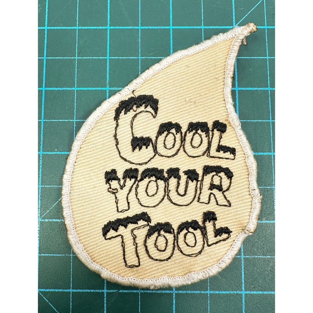 VTG Cool Your Tool Novelty Patch Embroidered Water Drop Retro Trucker Hat Biker